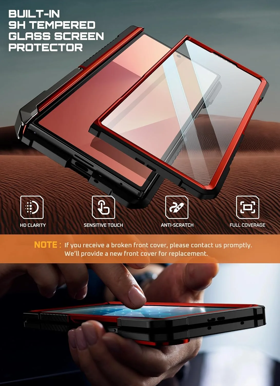 SUPCASE for Samsung Galaxy Z Fold 7 Case with Kickstand, Ruddy