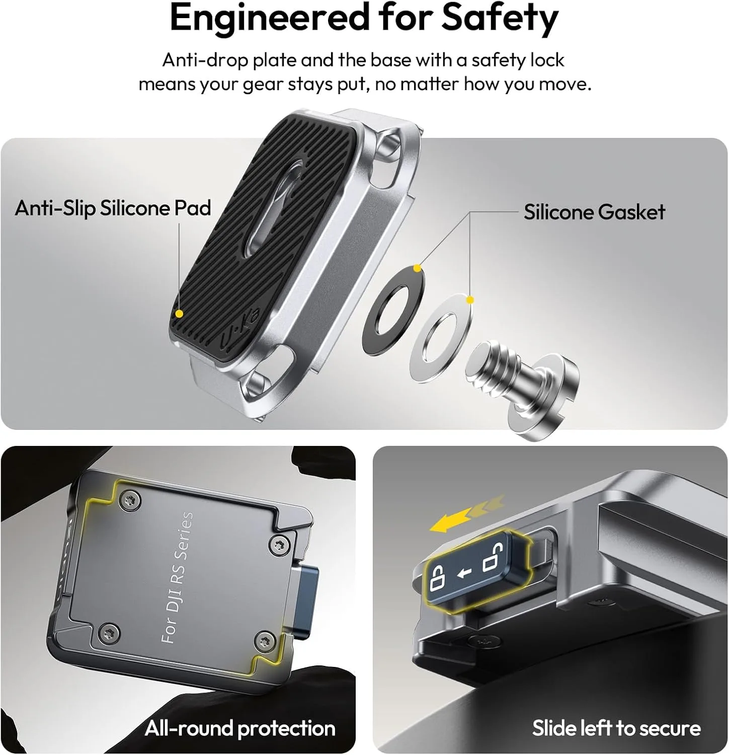 ULANZI UKA Stabilizer Quick Release Kit with QR Plate,Compatible with RS 2