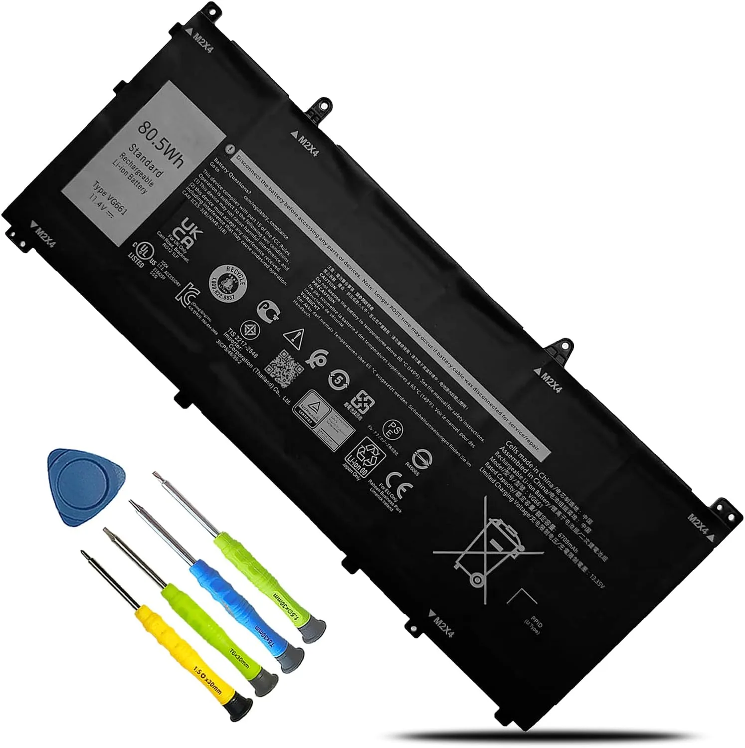 VG661 Laptop Battery for Dell Alienware X14 R1 R2 Series(P150G)