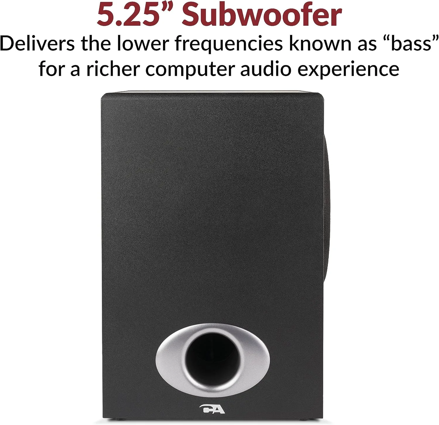 Cyber Acoustics CA-3810 2.1 Speaker System, 80W, Subwoofer