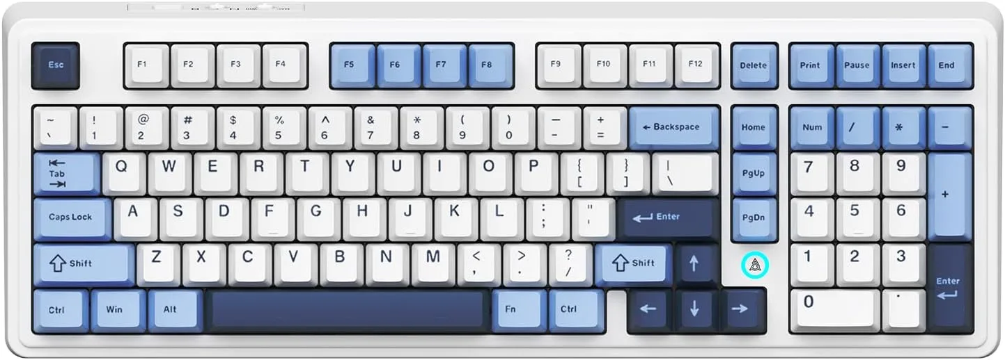 Teclado Gamer Nacodex Ajazz AK980 V2 Blue White Wireless Mecánico RGB