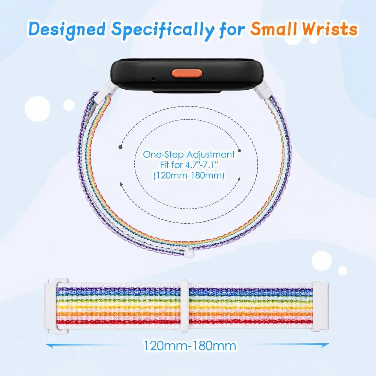 HSWAI 2 Pack Nylon Loop Strap Compatible with BIGGERFIVE Brave 2 Watch Band, Quick Release Sport Soft Adjustable Breathable Strap Wristband Replacement for Brave BW01/BW02