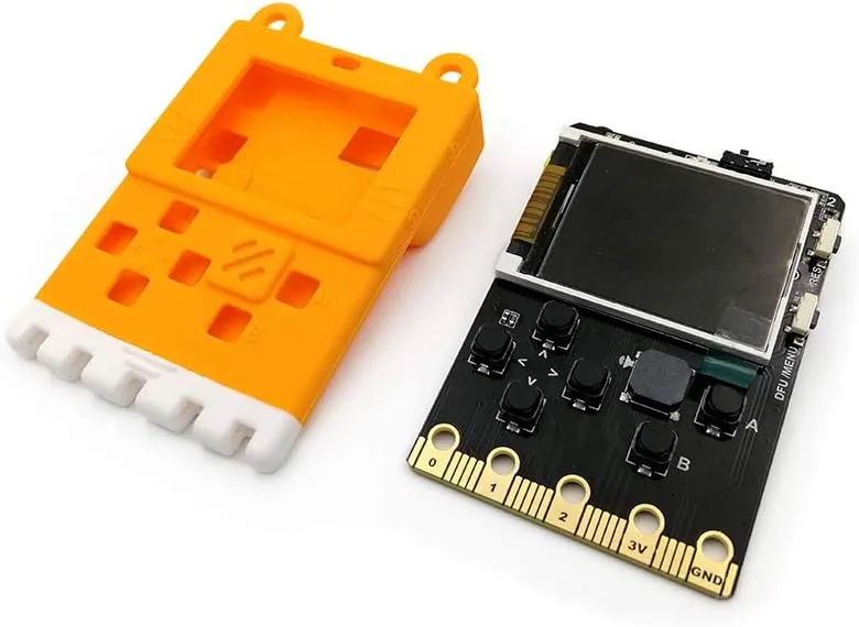 Kittenbot Meowbit Card-Sized Retro Computer Video Game Console Codable Console for Microsoft Makecode Arcade and Python Compatible with Micro:bit Expansion Board for Build Robot-Orange