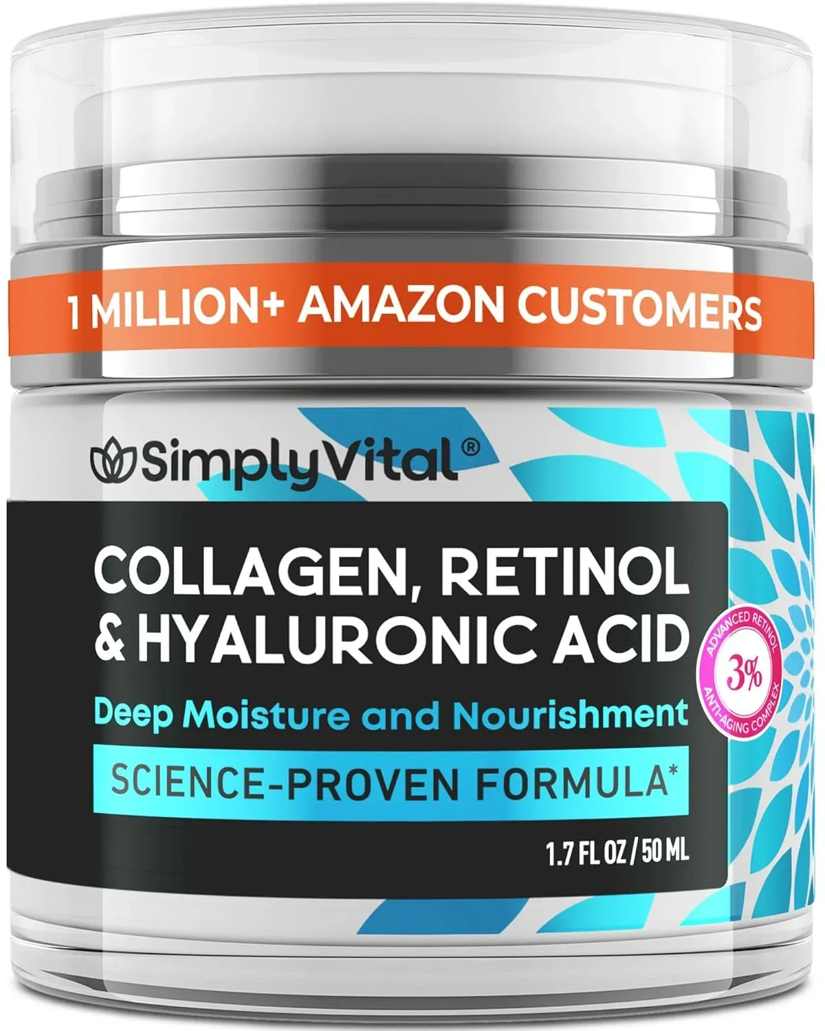 Crema Facial Hidratante SimplyVital Retinol Colágeno Ácido Hialurónico 50ml