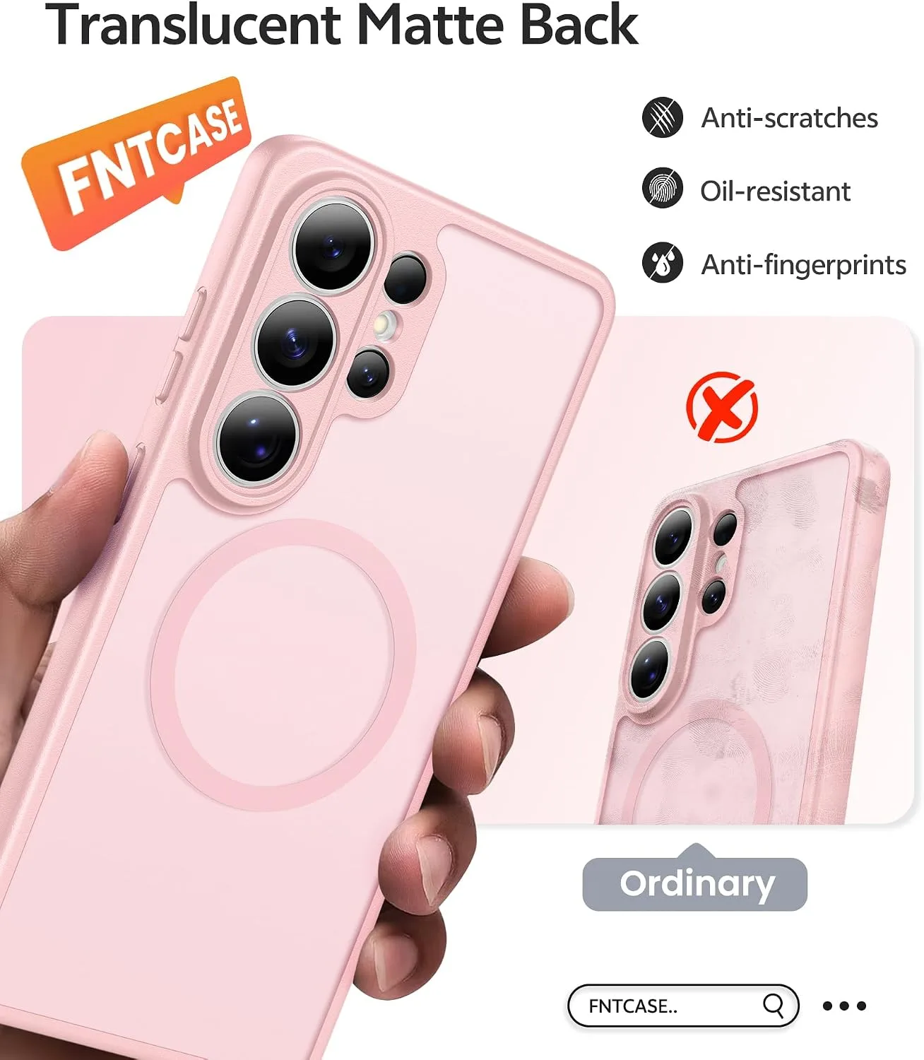 FNTCASE for Samsung Galaxy S26 Ultra Case, Fit for Magsafe, Pink
