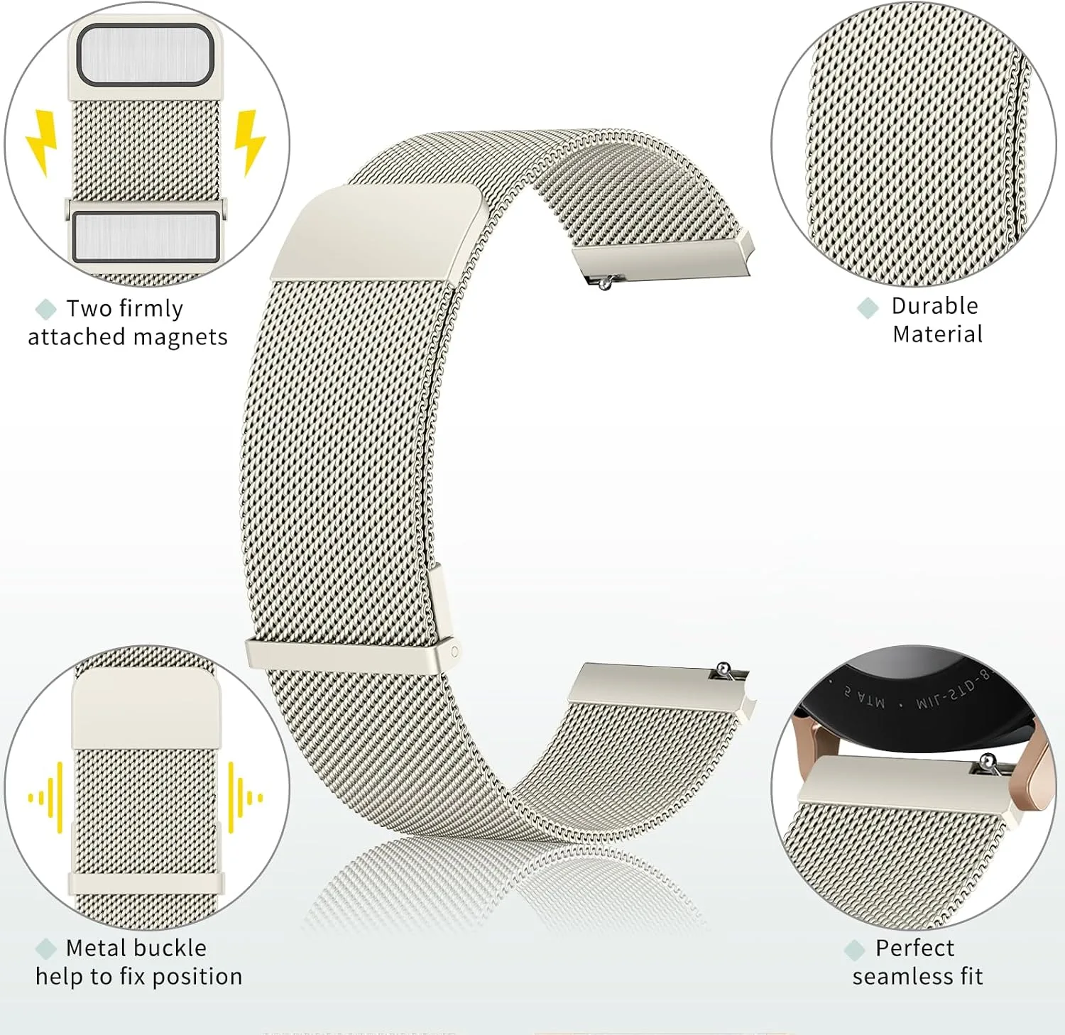 Metal Bands Compatible with IDW13,IDW16,IDW19 Smartwatch Bands, 22mm Stainless Steel Metal Replacement Strap for Fitpolo IDW13/Woneligo W13 Smartwatch Bands,ENOMIR/TOOBUR/MILOUZ/Gydom/Faweio/Veryfit IDW19 Smartwatch Bands