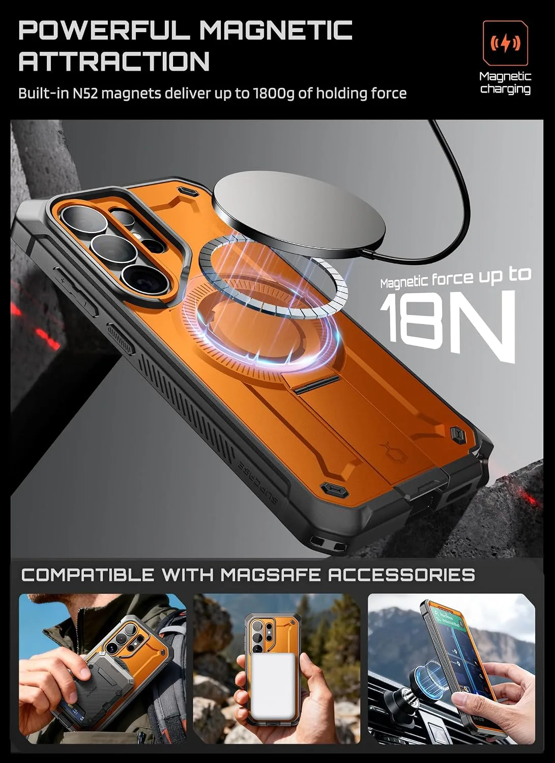 SUPCASE for Samsung Galaxy S26 Ultra Case with Built-in Stand, Coral