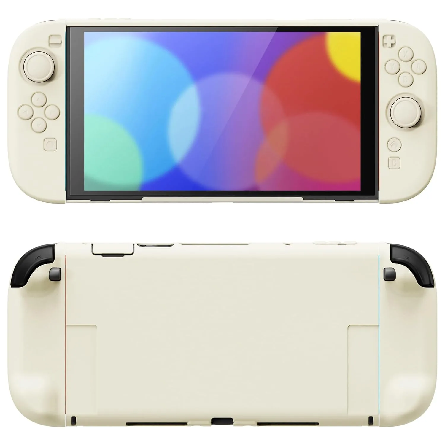 PlayVital Hard Case for Nintendo Switch 2 with Extra Stand & Thumb Grip Caps | Split Design, Dockable Protective Full-Body Shell Cover for Nintendo Switch 2 | Solid Color Series, Antique Yellow