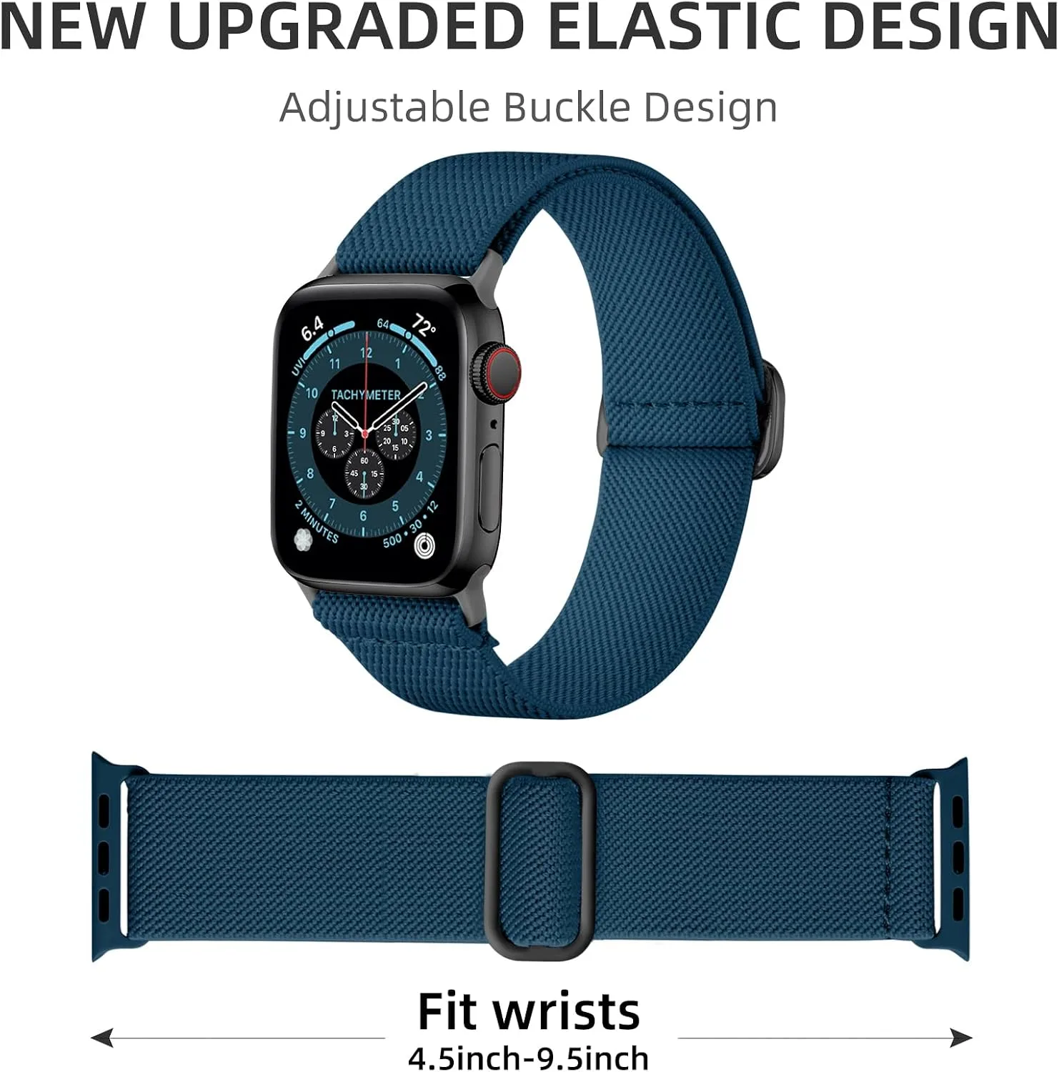DaQin 3 Pack Stretchy Solo Loop Compatible with Apple Watch Bands Men Women