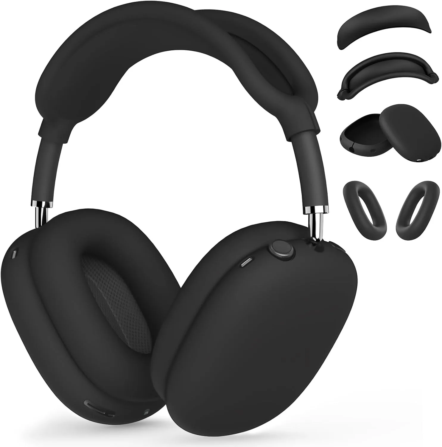 Funda de silicona 4 en 1 para audífonos AirPods Max 2/ AirPods Max Polislime negra