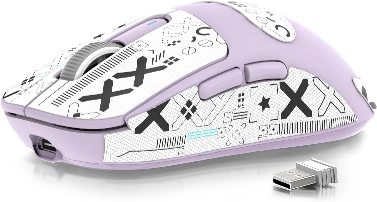 Mouse Gamer Manbasnake Attack Shark X3 49g Inalámbrico Morado