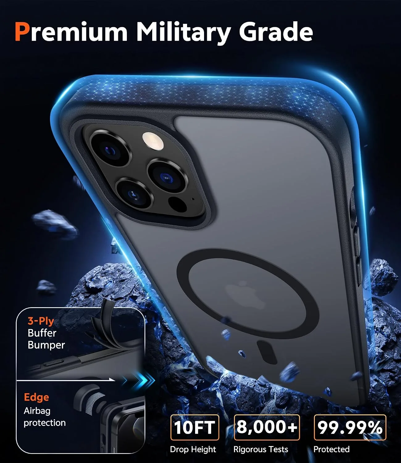 FNTCASE for iPhone 12 Pro-Max Case Compatible with Magsafe Matte Phonecase