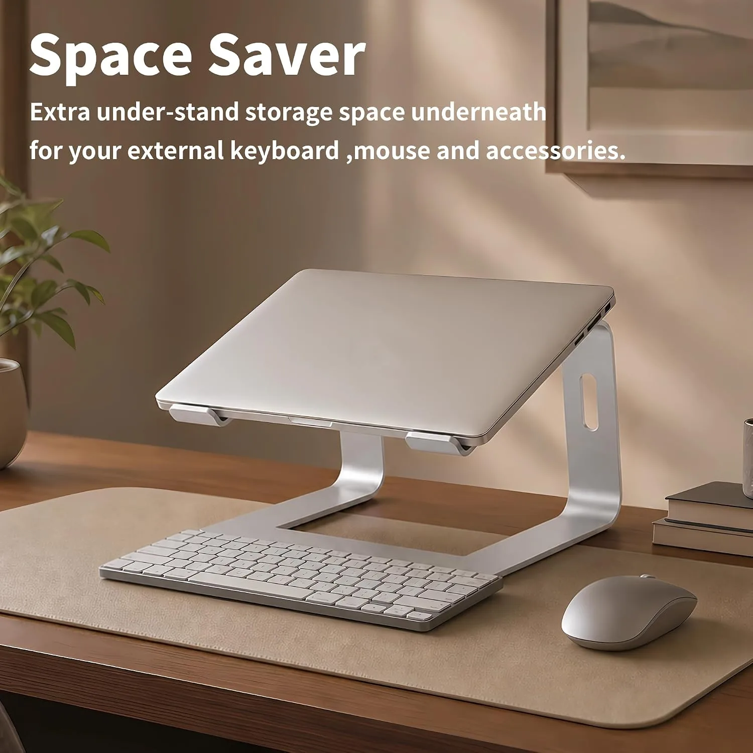 Orionstar Ergonomic Laptop Stand, Aluminum Riser, 10-15.6",Silver