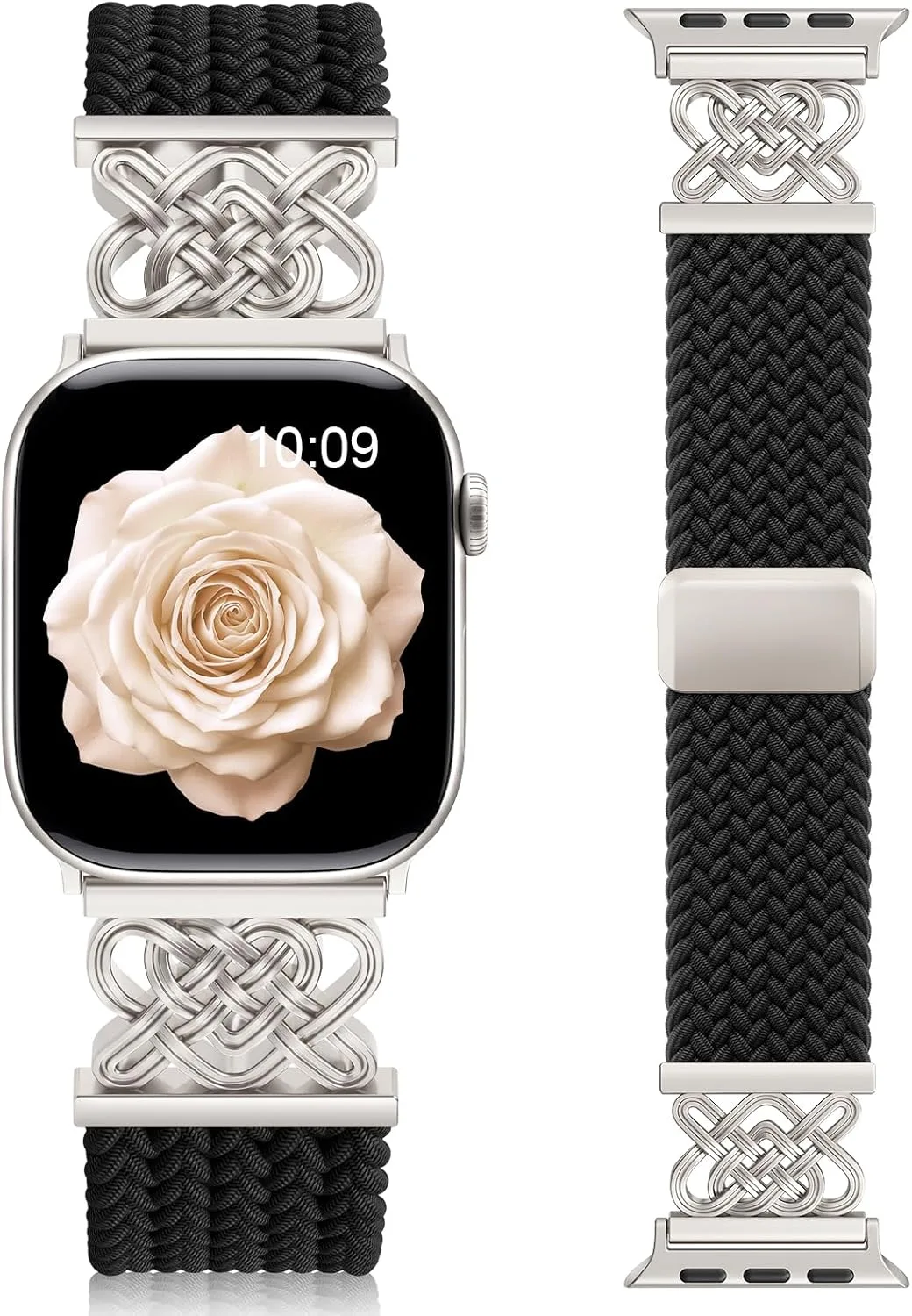 Correa trenzada elástica Firefit para Apple Watch 38mm 40mm 41mm 42mm para mujer