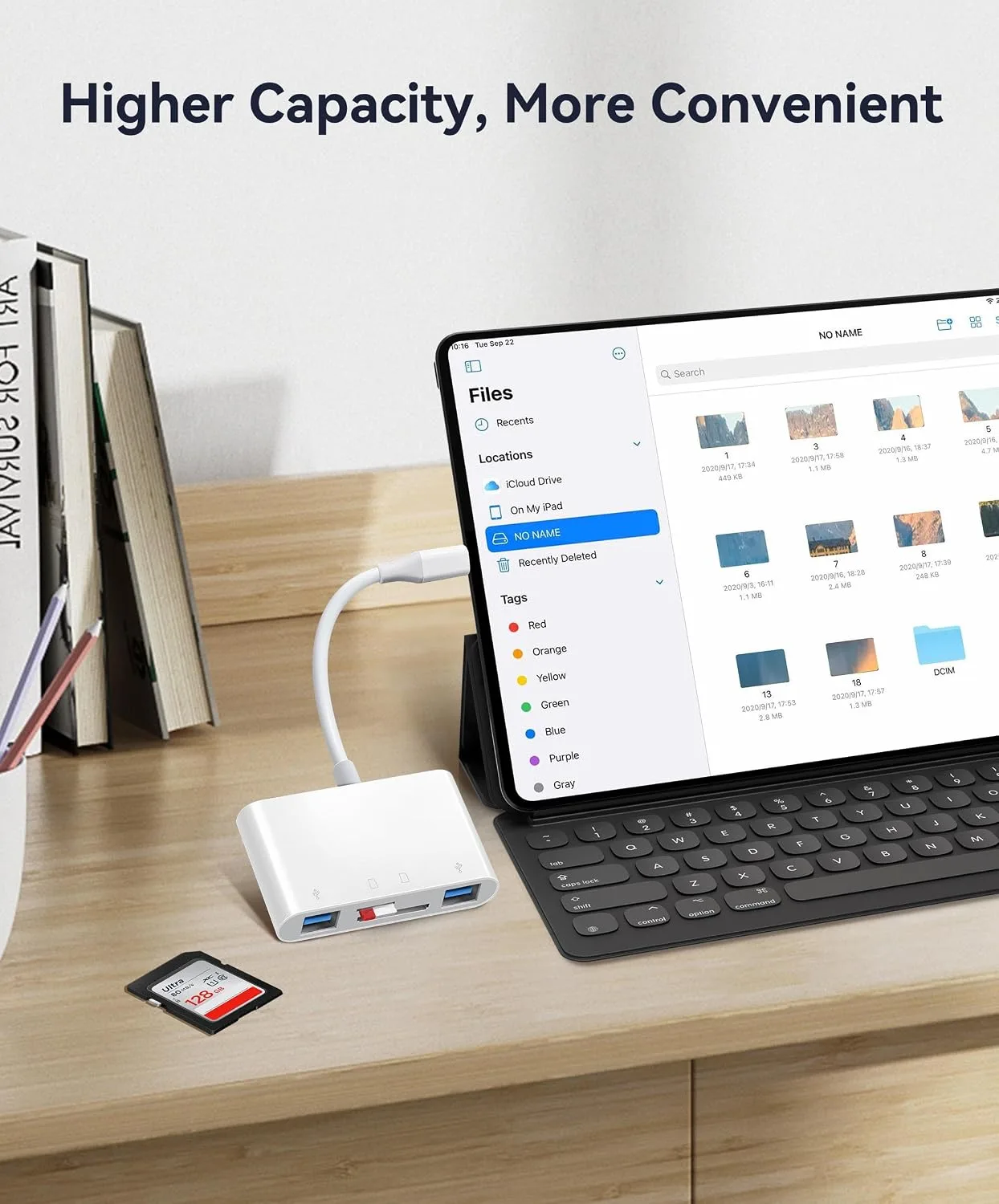 USB C SD Card Reader for Mac/MacBook/iPad/iPhone 15 Pro WNXSLOAD SD Card Adapter with Dual Card Slots & Dual USB Ports, USB-C/TypeC 4 in 1 Trail Camera Memory Card Reader, Plug and Play - 4 Slots