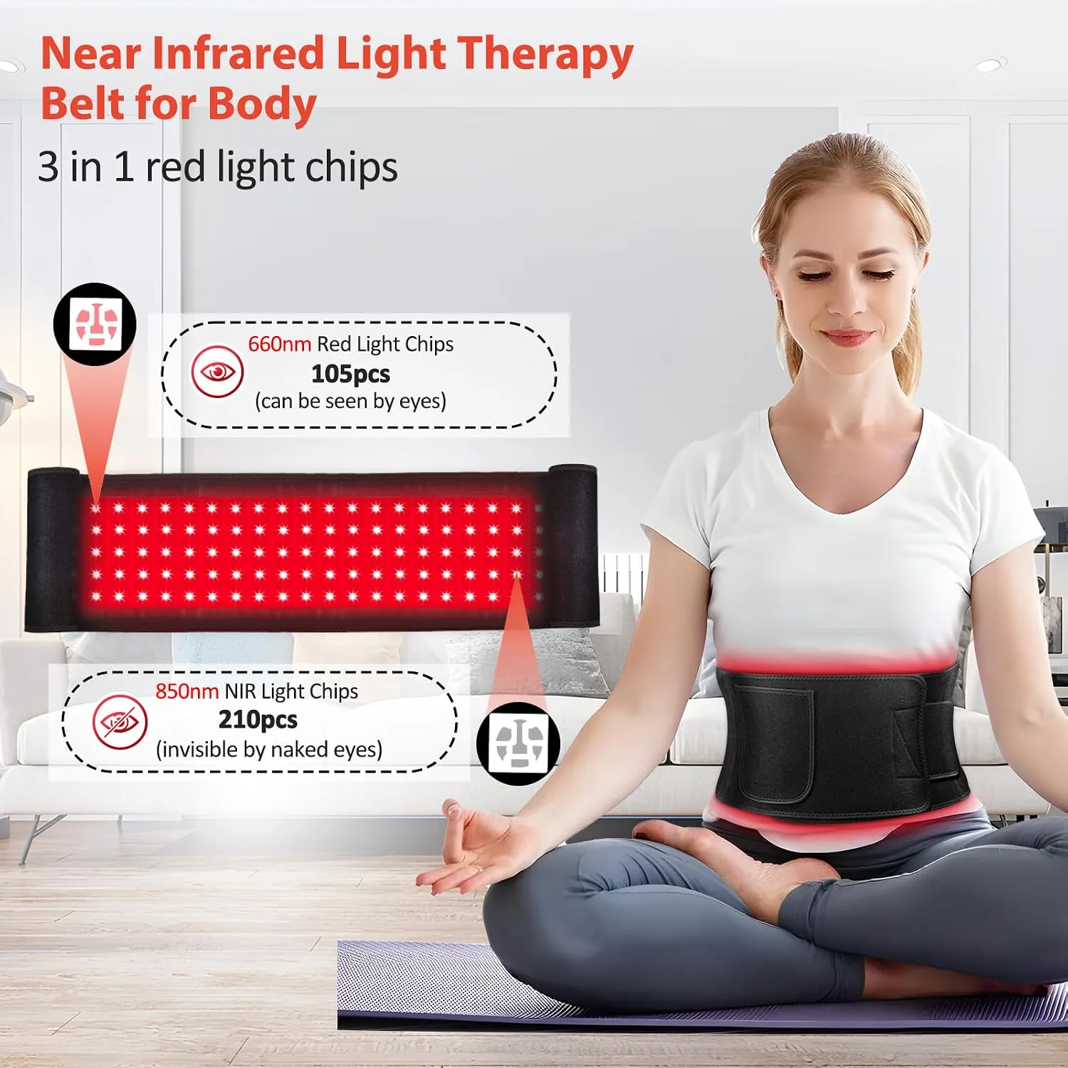 Red Light Therapy for Body, Infrared Light Therapy for Belt Shoulder Waist