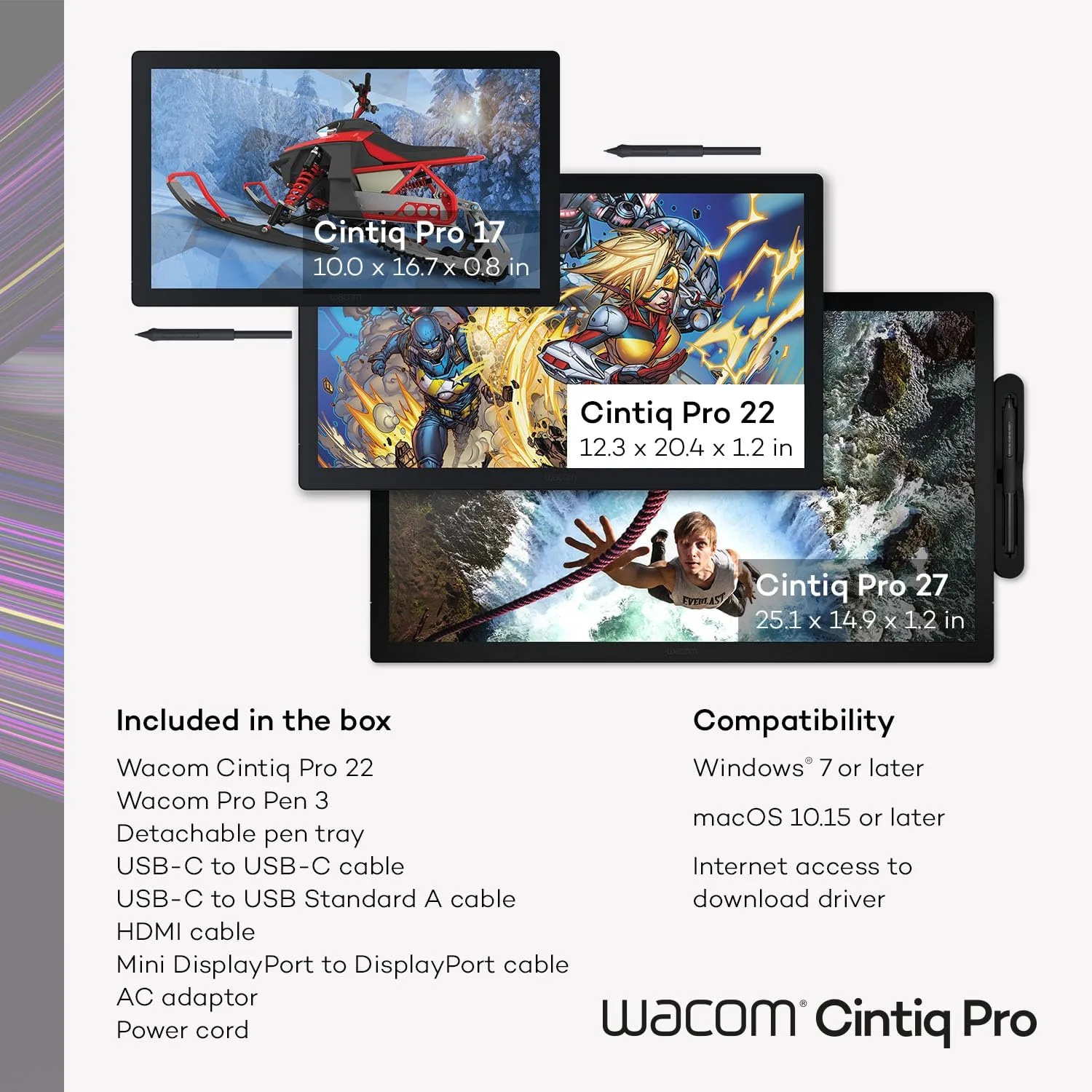 Wacom Cintiq Pro 22, Drawing Tablet with 4K 120 Hz Touchscreen & ProPen 3