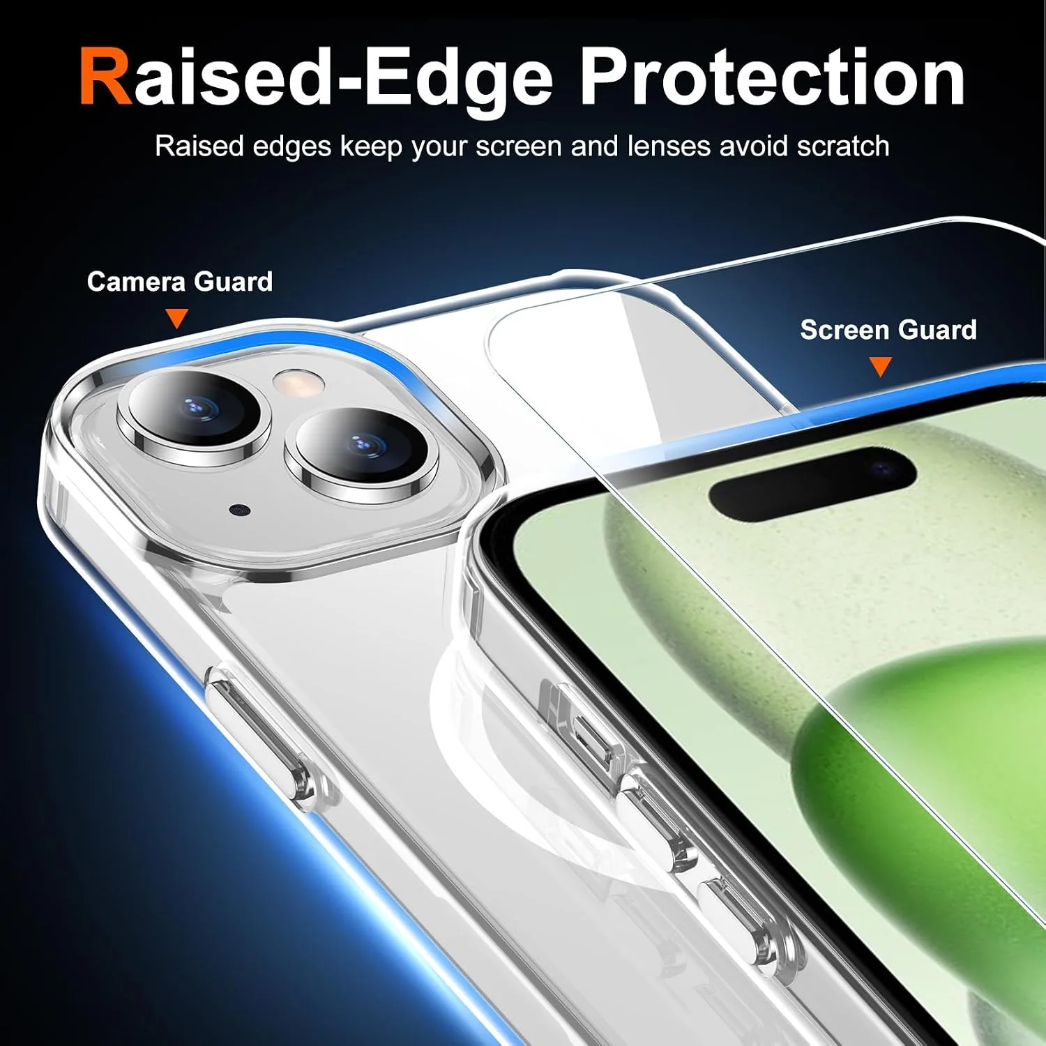 Temdan for iPhone 15/14/13 Case with Screen Protector Clear