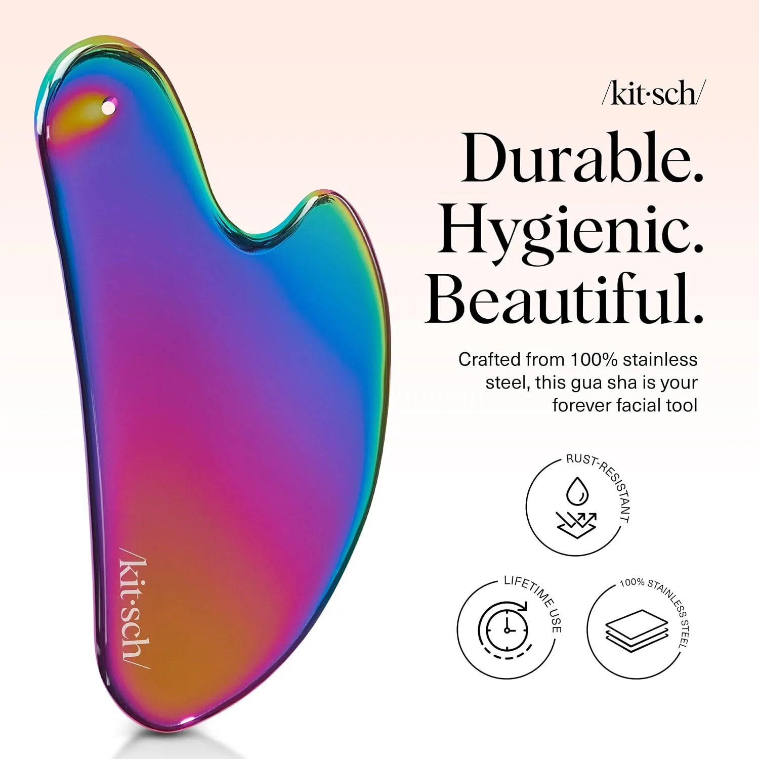 Kitsch Stainless Steel Guasha Tool for Face, Iridescent