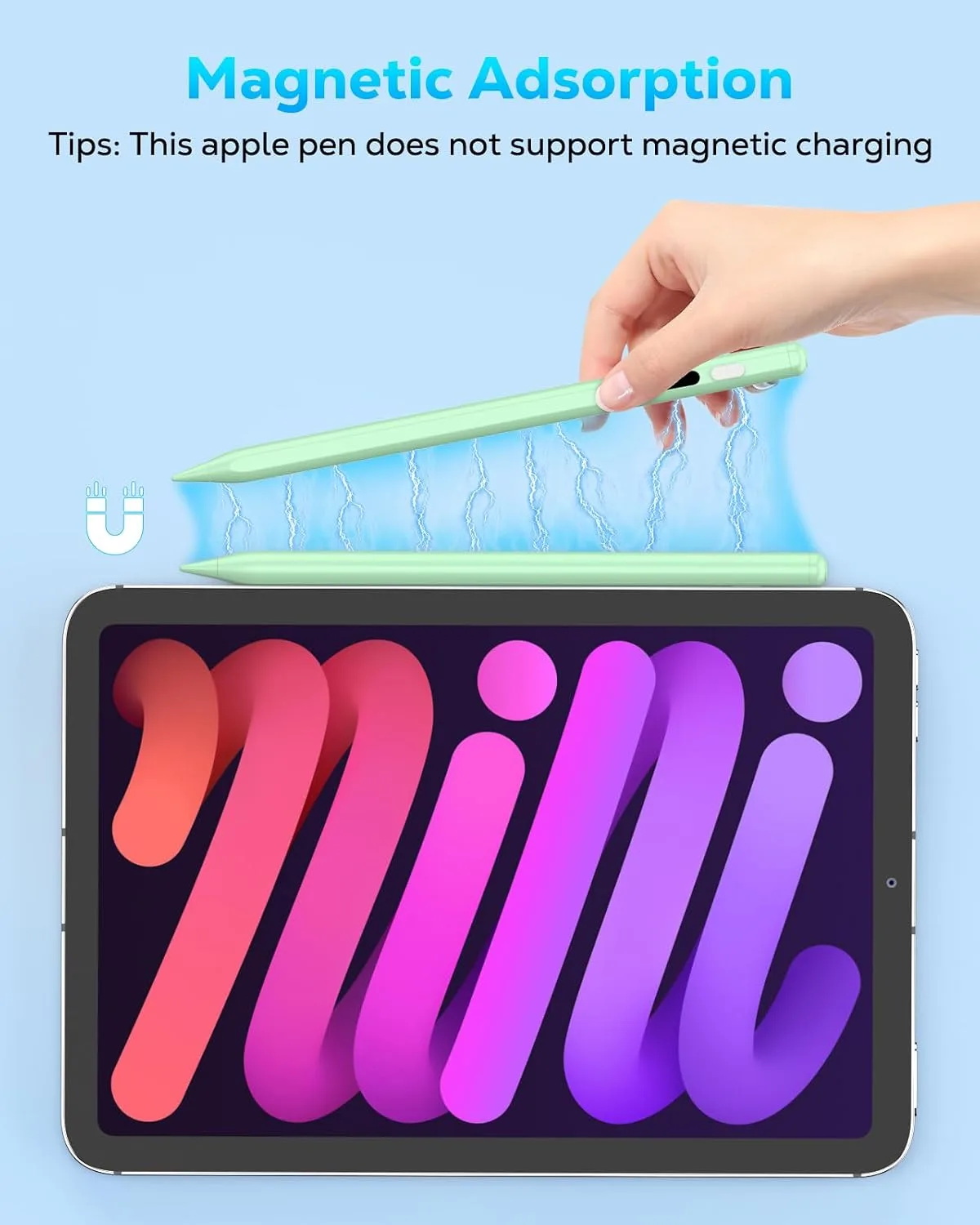 MoKo Stylus Pen for iPad 2018-2026, USB-C Charge Pencil with LED Display