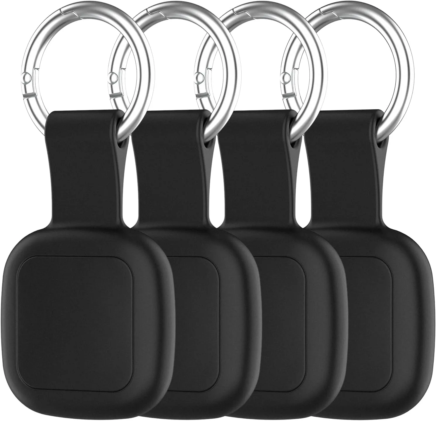 Funda de silicona impermeable DDJ para UGREEN Tracker Tags 4 unidades negro