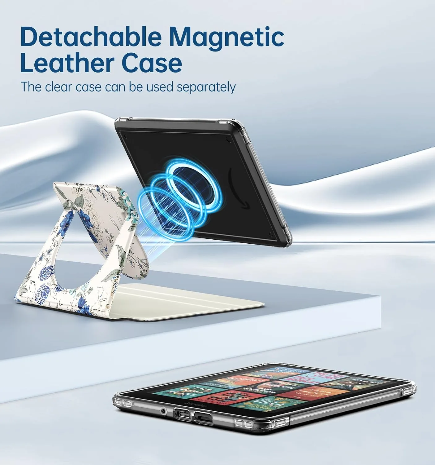 MoKo 360°Rotating Detachable Case for 7" eBook Reader, Pale Blue
