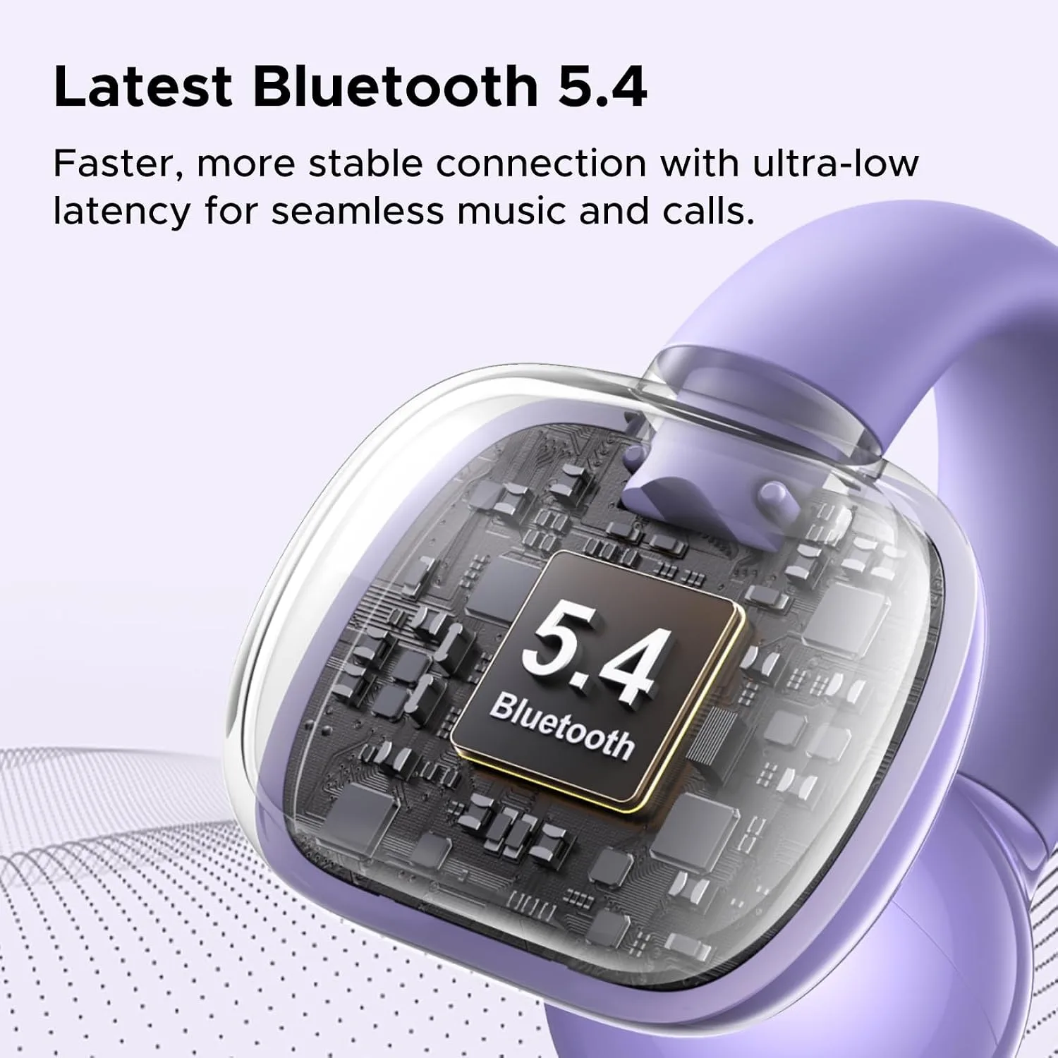UGREEN HiTune S3 Open Ear Earbuds, Bluetooth 5.4, Clip on Earbuds, Purple