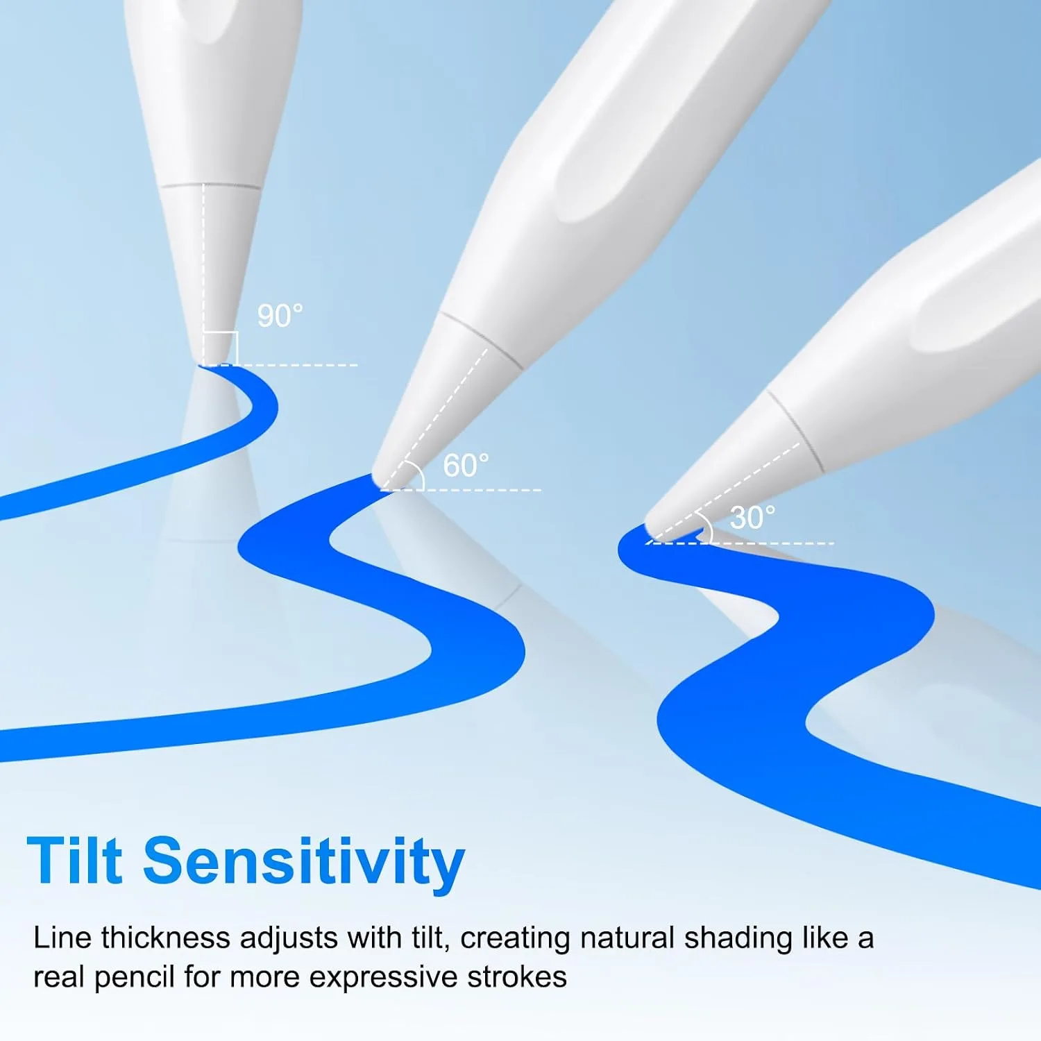 BLEBLE Stylus Pen for iPad 2018-2026, Fast Charge Apple iPad Pencil-White