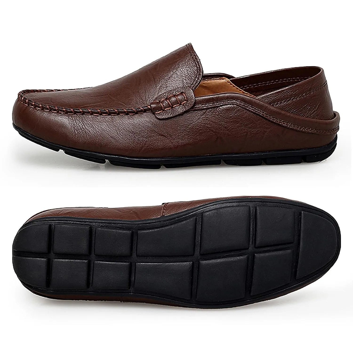 Go Tour Men's Premium Genuine Leather Casual Slip on Loafers Breathable Driving Shoes Fashion Slipper