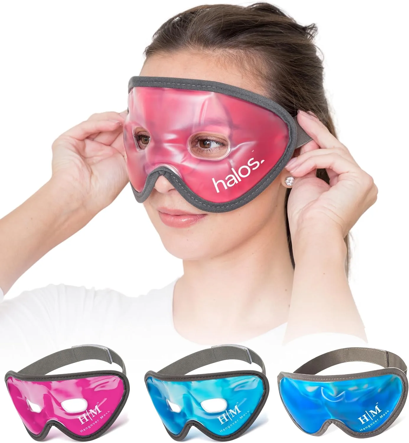 MyHalos Cooling Gel Eye Mask, Cold Ice Pack for Puffy Eyes & Dark Circles