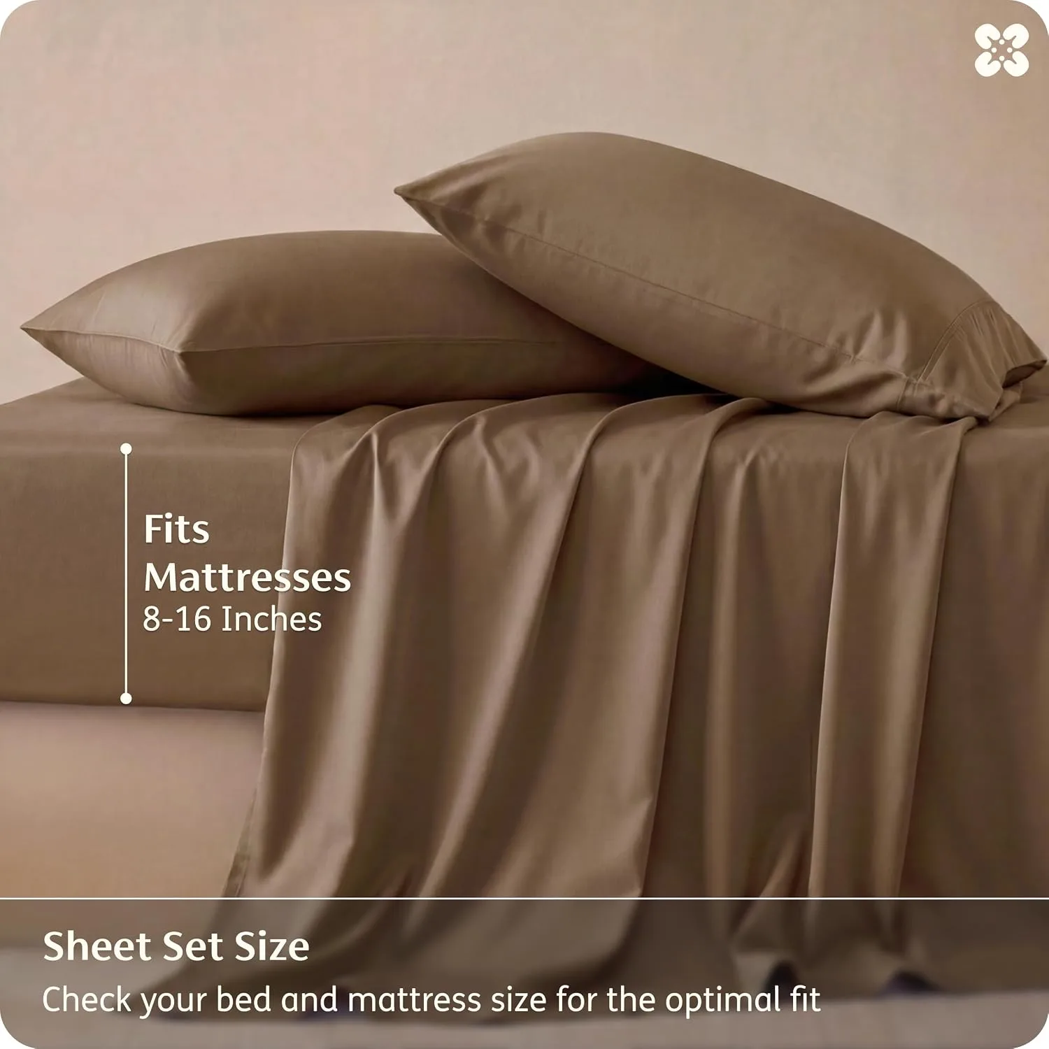 Bedsure PureWoven 100% Rayon Derived from Bamboo, Full Size Sheets, 4 PCS