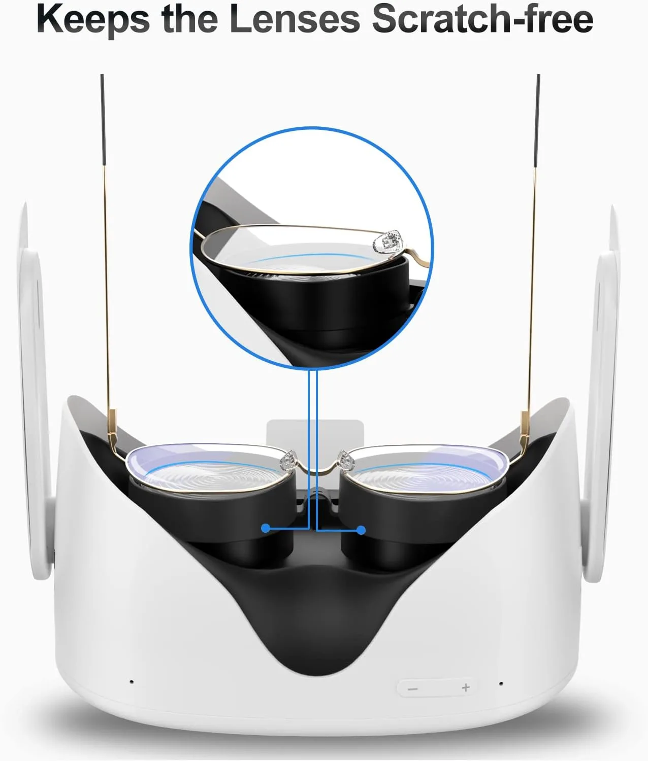 SUPERUS Lens Protector Compatible with Oculus/Meta Quest 2, Glasses Spacer - Anti-Scratch VR Accessories to Prevent Your Glasses from Scratching VR Lenses (Black)