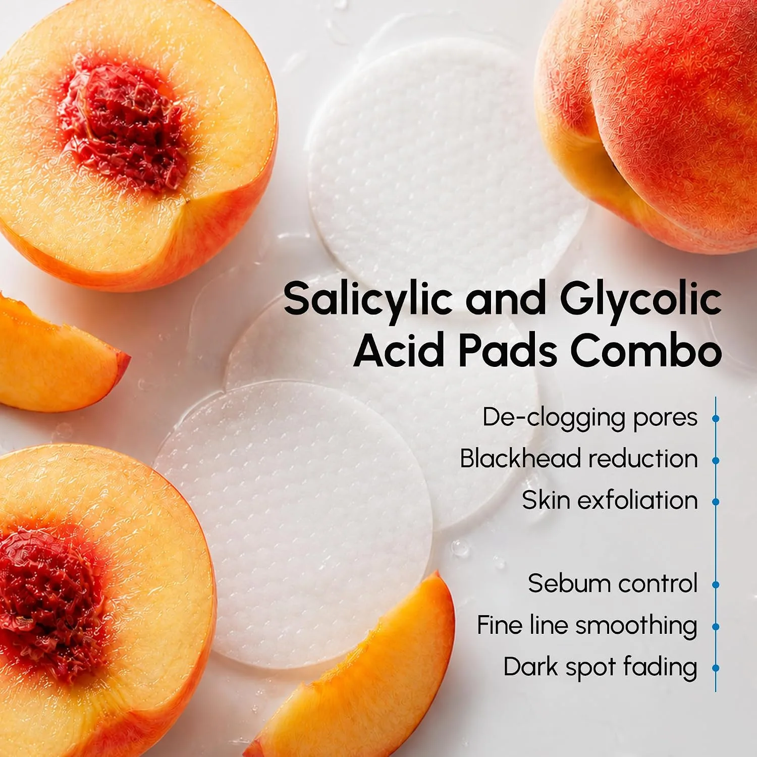 MAREE Glycolic Acid Pads with Salicylic Acid - Exfoliating Pads 50 Ct