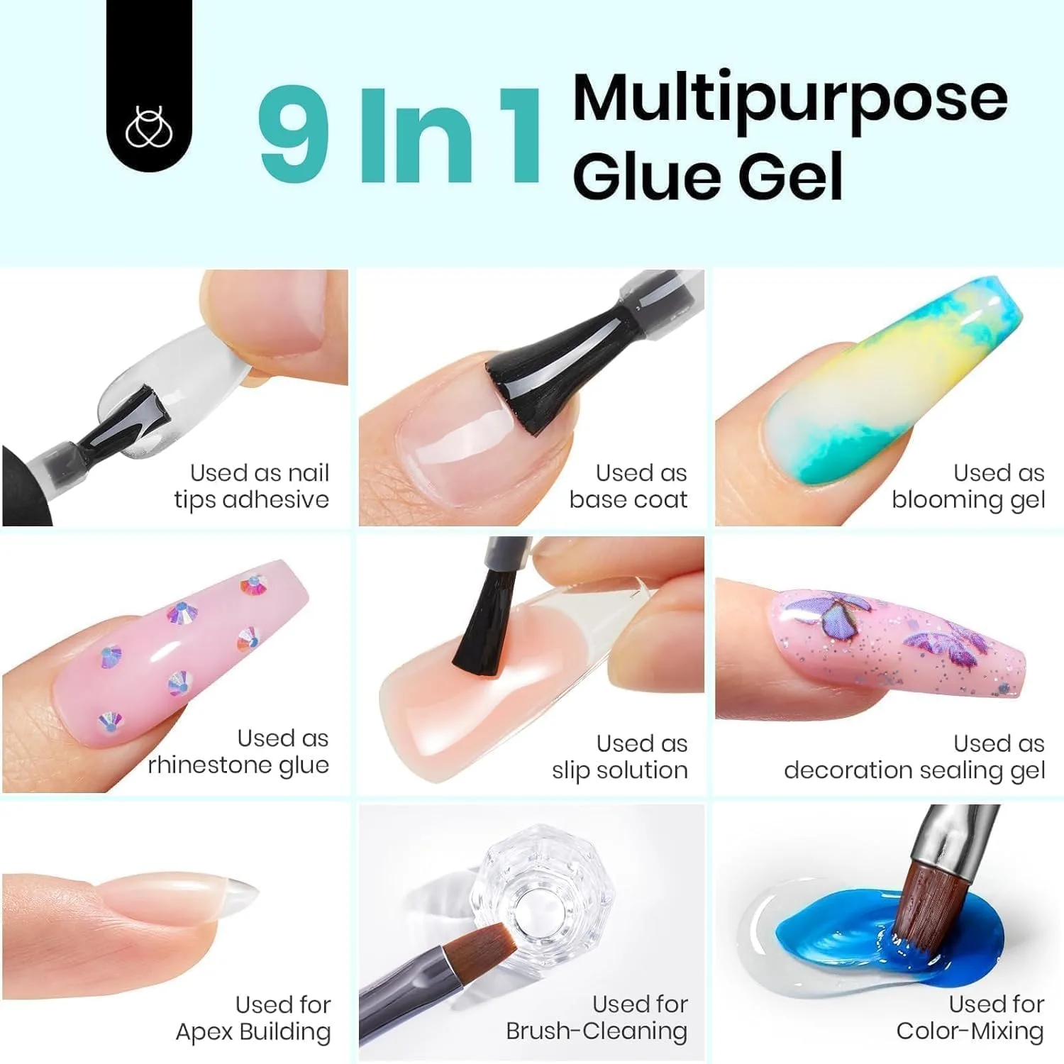 Beetles Nail Glue Builder Gel & Extra Glossy Top Coat Gel Polish 3Pcs 15ml