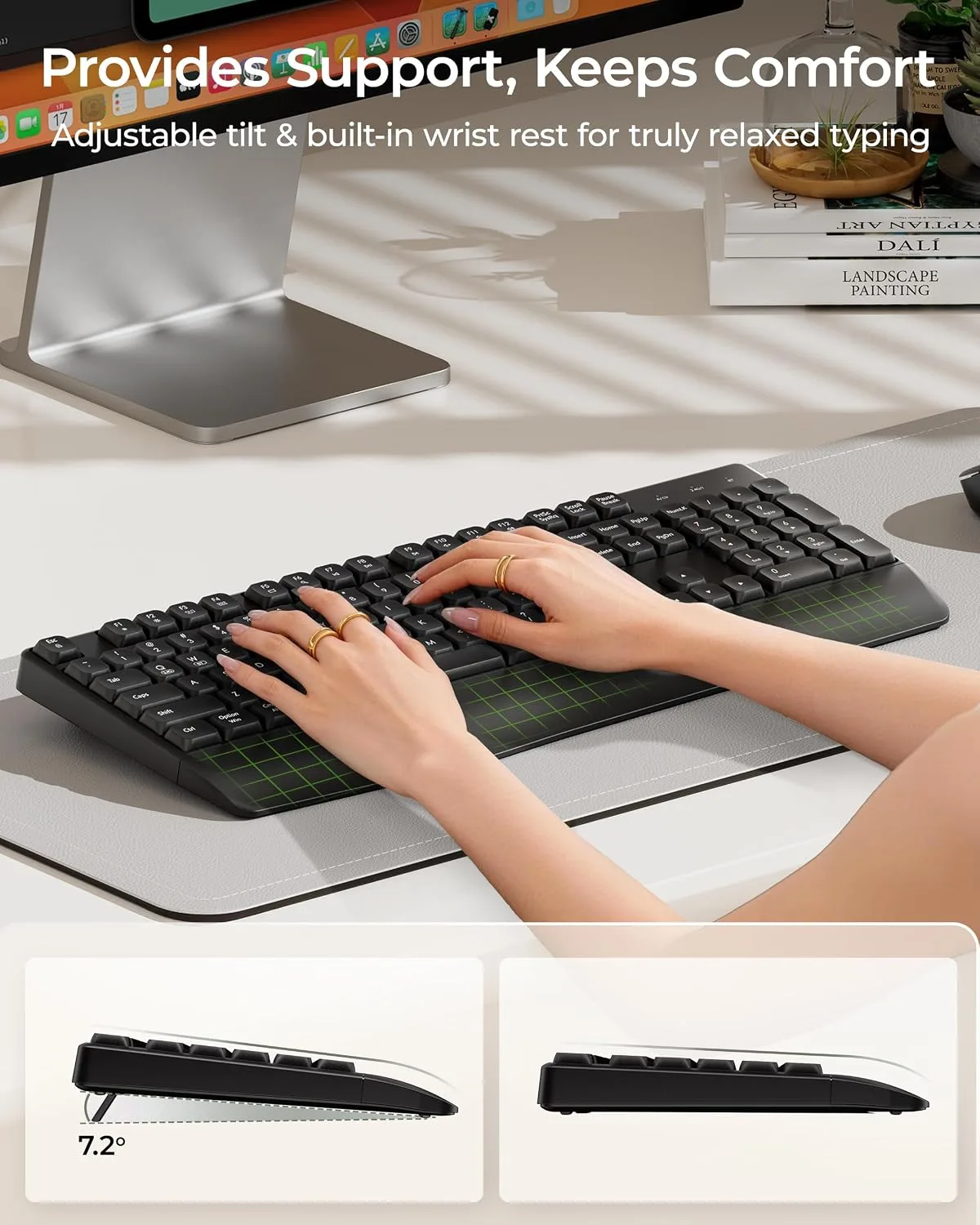 seenda COE200 Wireless Bluetooth Keyboard and Mouse Combo with Wrist Rest