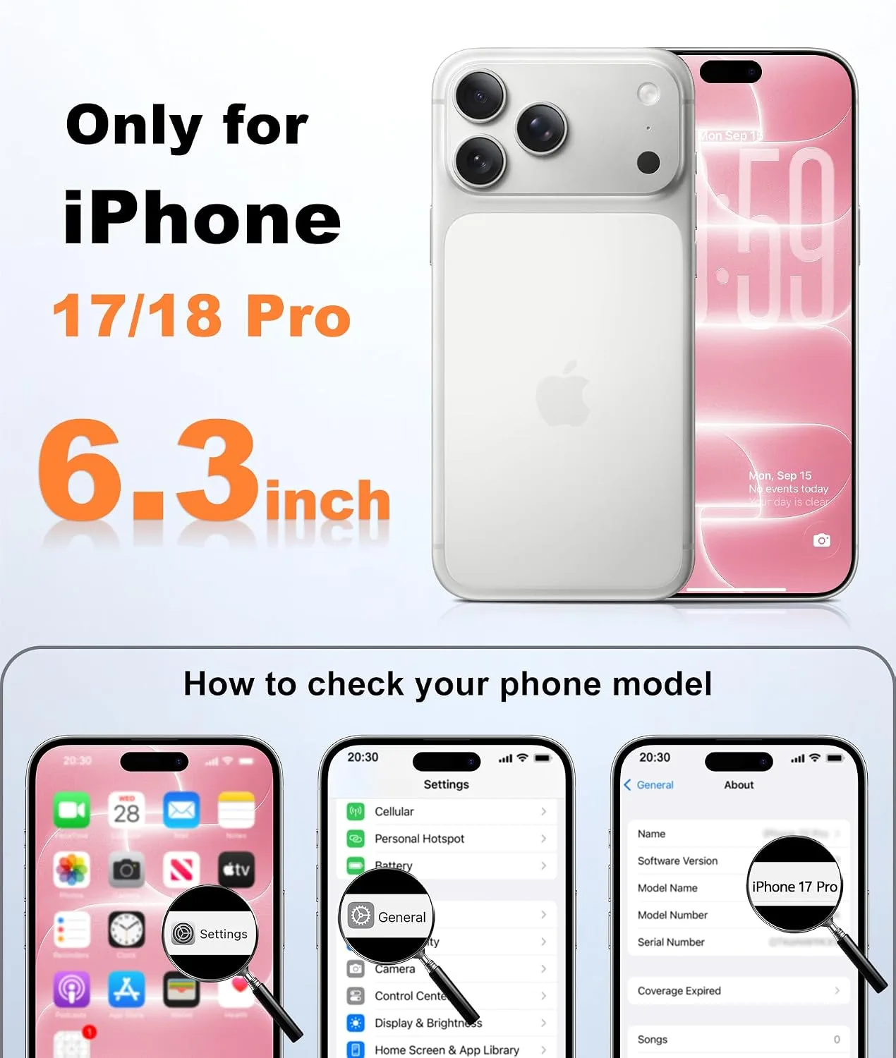 FNTCASE for iPhone 18 Pro Case / 17 Pro Case Fit for MagSafe Light Pink