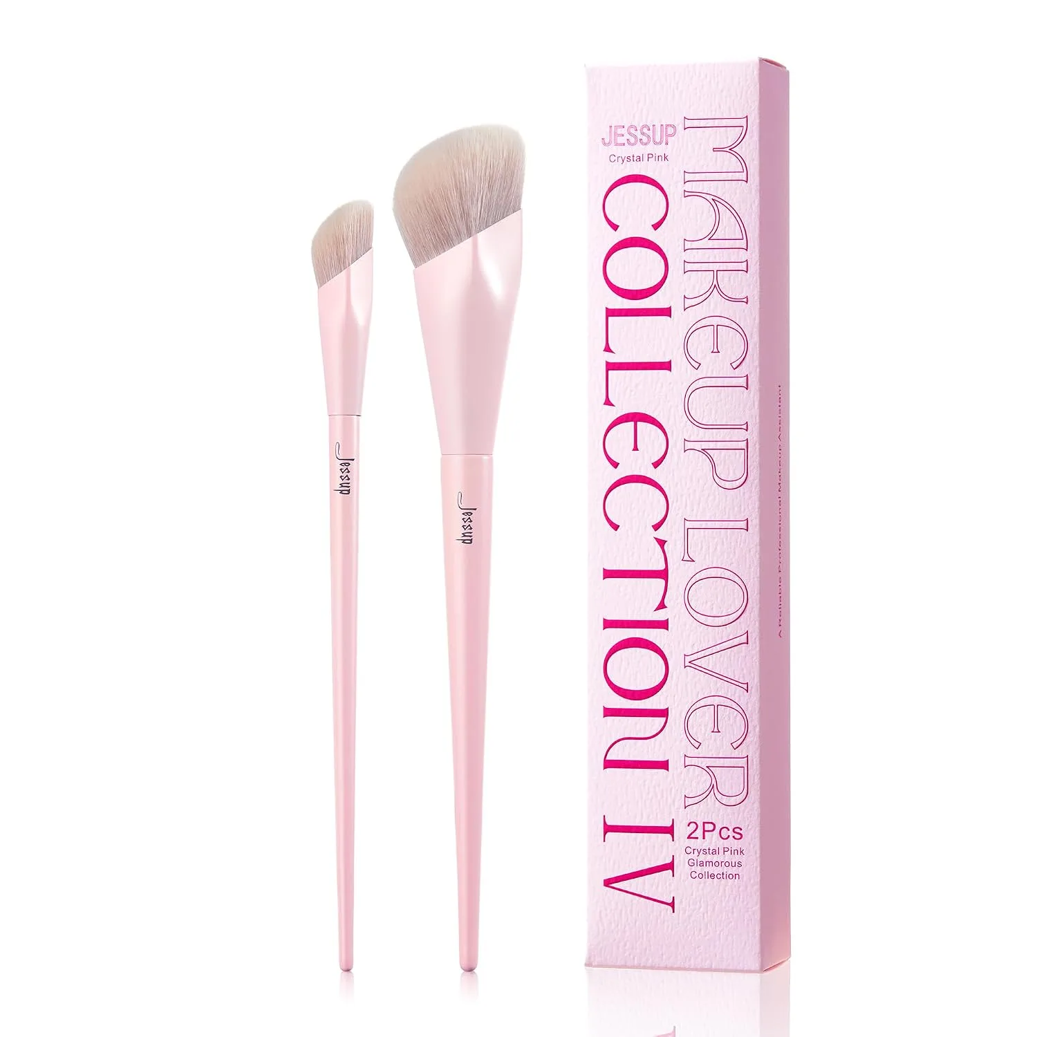 Juego de brochas Jessup para base y corrector T497 rosa