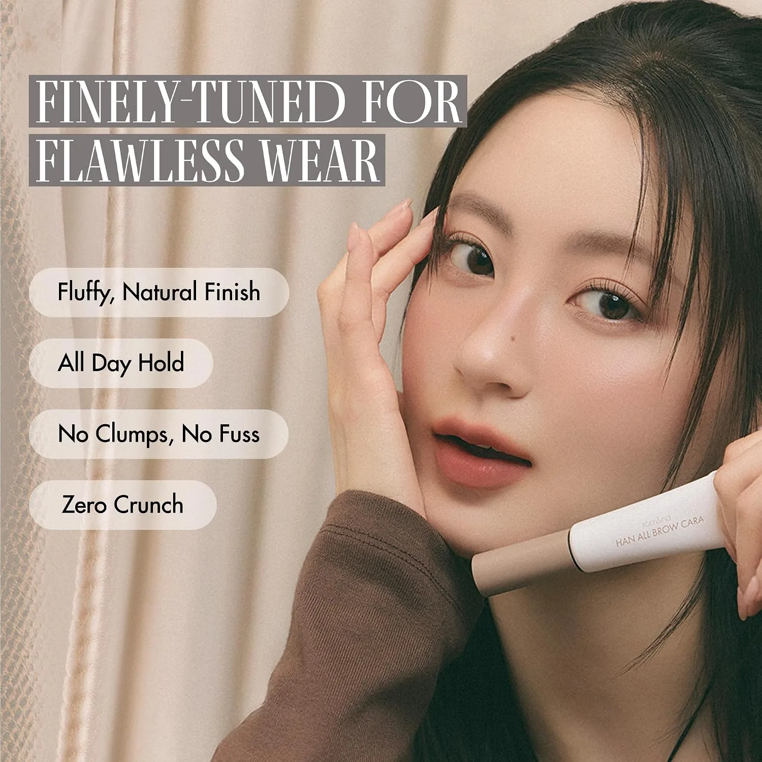 rom&nd Han All Brow Cara | Brow Mascara | 01 Grace Taupe | 0.32oz