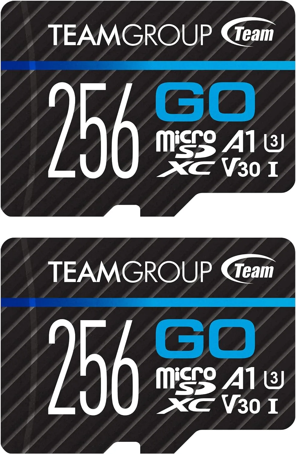 TEAMGROUP GO Card 256GB x 2 Pack MicroSDXC UHS-I U3 V30 4K for Action Cameras & Drone High Speed Flash Memory Card with Adapter for Outdoor Sports&Vlog, 4K Shooting,GoPro&Insta360&DJI TGUSDX256GU364