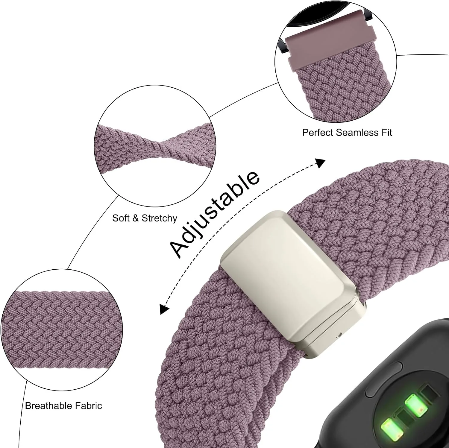 Amzpas Magnetic Braided Strap for COROS PACE 4 / PACE 3 / Pro/APEX 2 Pro/APEX Pro/APEX 46mm, 22mm Soft Nylon Sport WristBand Compatible with ACoros Pace 4/3 Watch Women Men