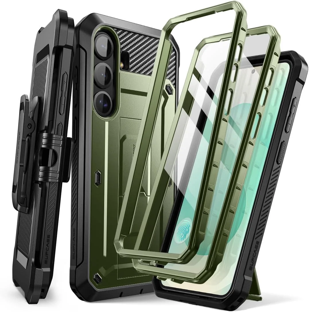 Carcasa Supcase para Galaxy S25 Plus con protector de pantalla integrado Verde