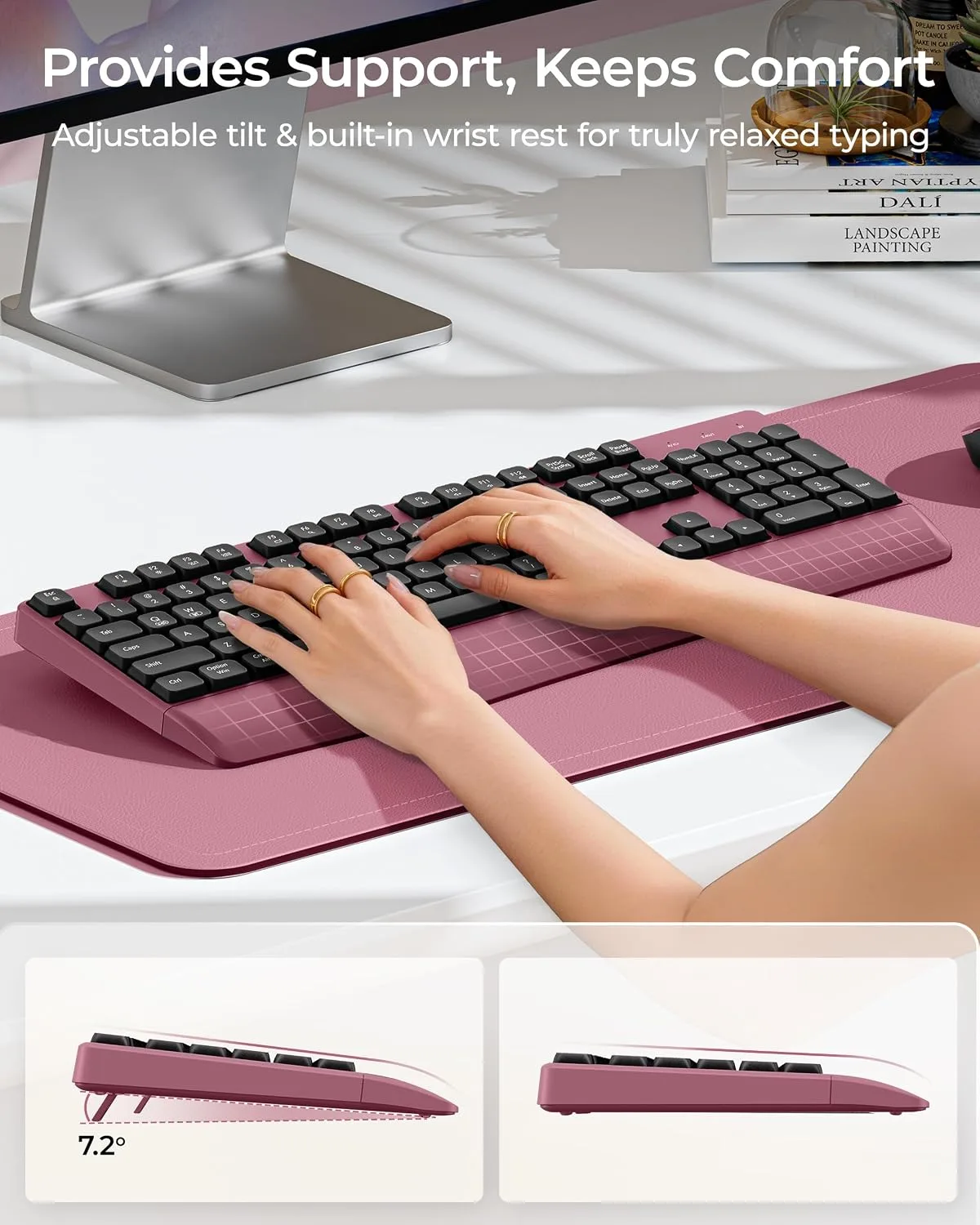 seenda COE200 Wireless Bluetooth Keyboard and Mouse Combo with Wrist Rest
