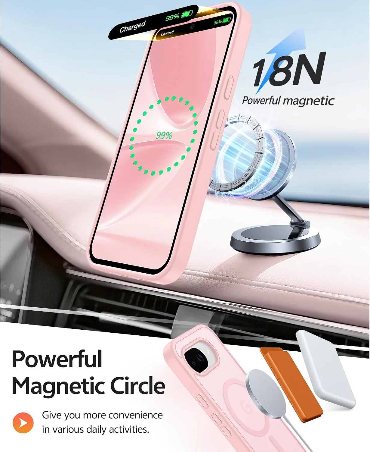 FNTCASE for Google Pixel 10a Case, Fit for Magsafe, Light Pink