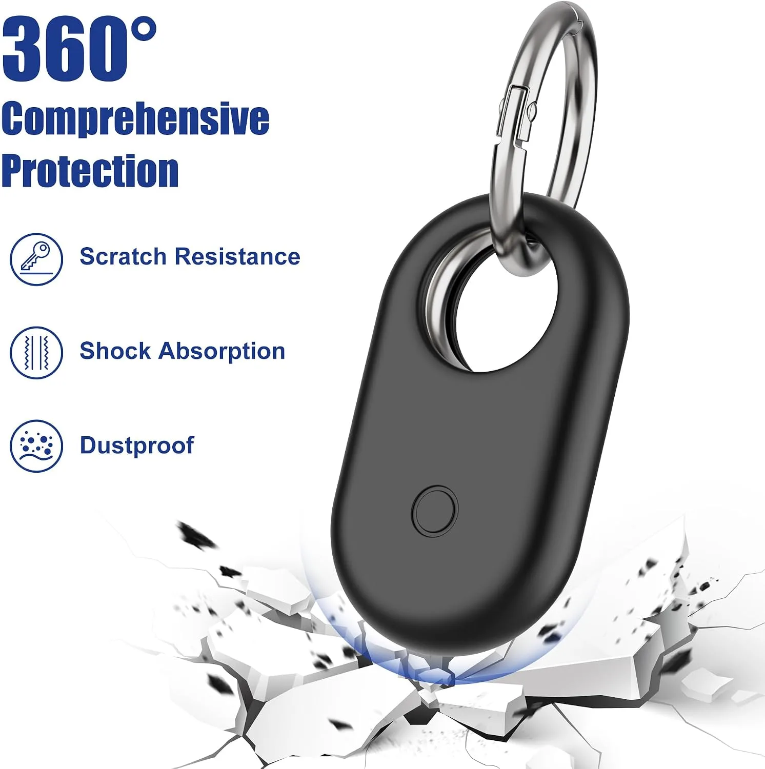 for Samsung SmartTag2 Case, [4 Pack] Silicone Holder for Galaxy Smart tag 2 Keychain Full Body Shockproof, Anti-Scratch for Backpacks, Car Keys, Dog Collars, 2Black/2White