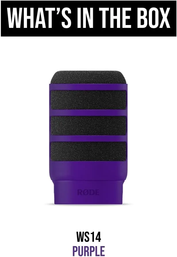 RØDE WS14 Premium Pop Filter for PodMic and PodMic USB (Purple)