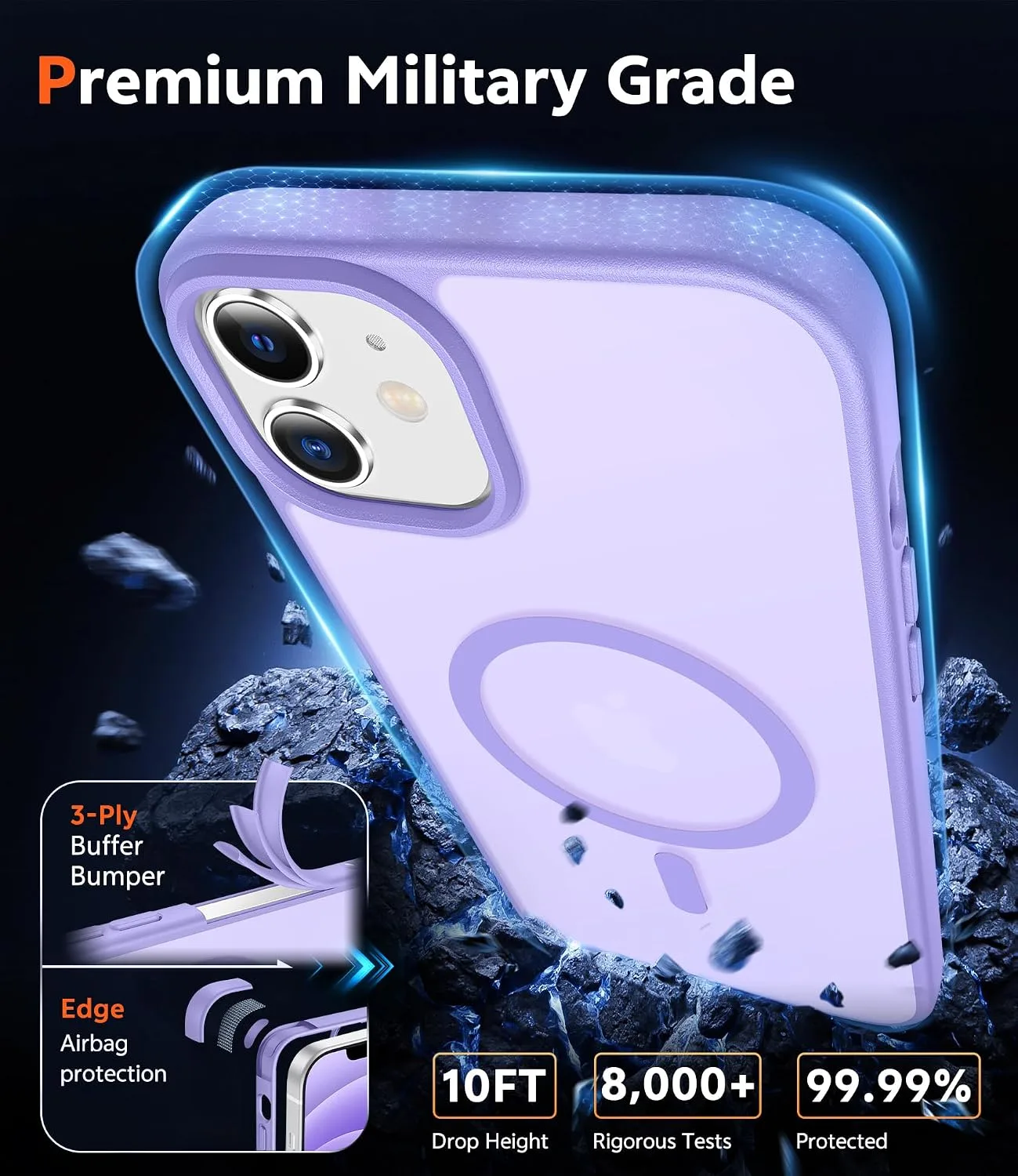 FNTCASE for iPhone 12 Case Matte iPhone 12 Pro Case Compatible with Magsafe