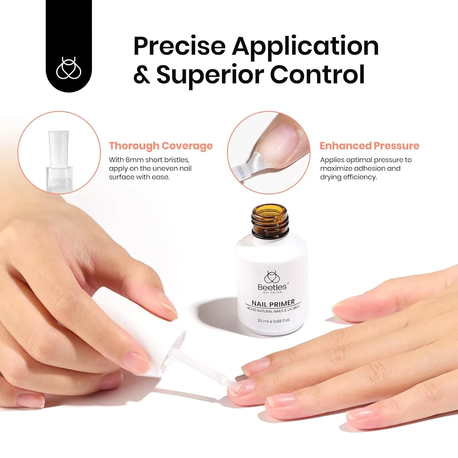 Beetles 20ml Nail Primer for Gel Nail Polish, Hema Free Dehydrator