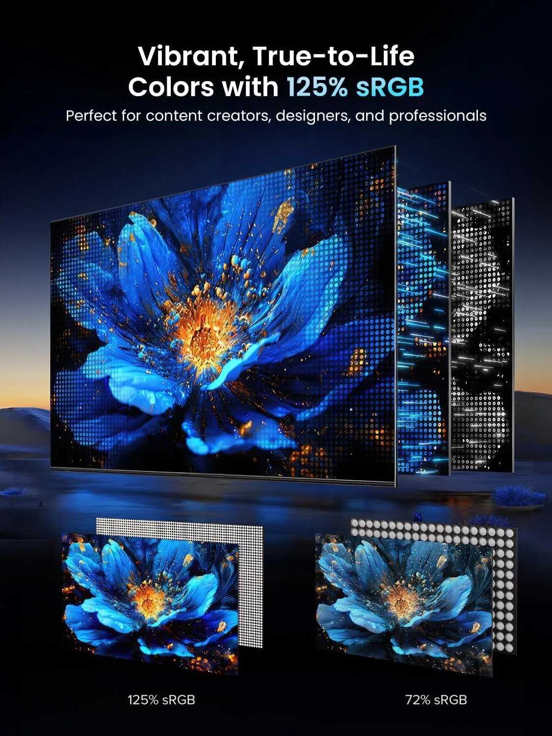 UPERFECT 18.5" 120Hz Portable Monitor, 125% sRGB Large Gaming Monitor