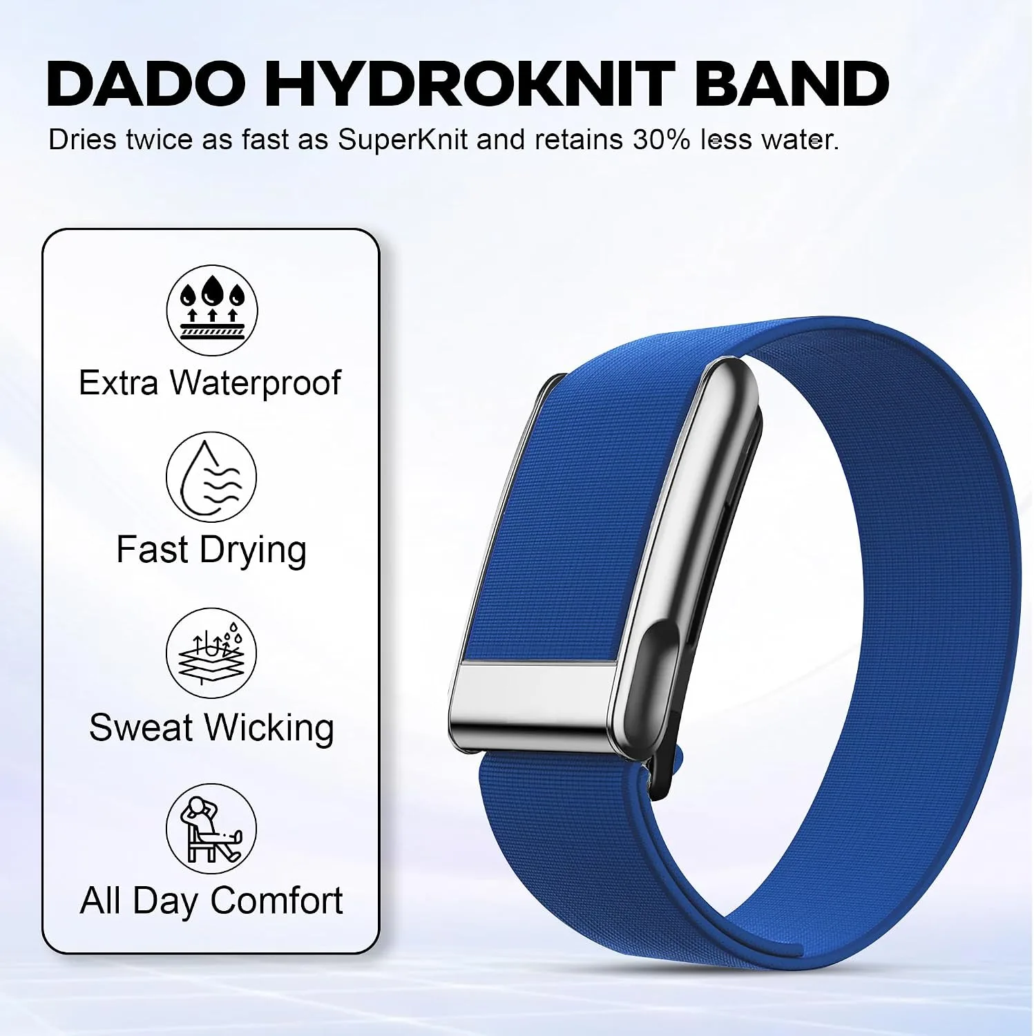 DADO HydroKnit Waterproof Nylon Sport Band Compatible with WHOOP 5.0, One, Peak, and Life | Elastic, Fast-Drying, Water-Resistant, and Comfortable Strap for Active Lifestyles