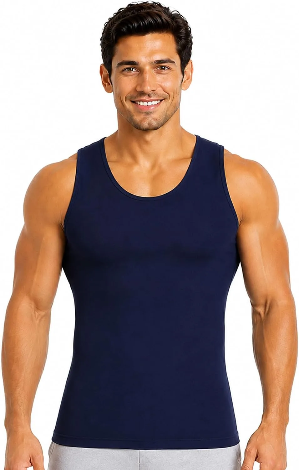 Insta Slim - Made in USA 3 Pack Compression Muscle Tank Body Shapers for Men. Back Support, Slimming Shapewear Undershirt